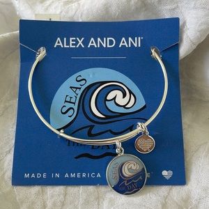 Alex and Ani: Seas the Day Silver Blue Charm Bracelet NWT